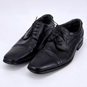 Majestic Collection Men's Black Cap Toe Dress Shoes Oxford Lace Up Size 13